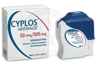 CYPLOS ARVOHALER 50 MCG/500 MCG INHALASYON TOZU (60 DOZ) İlaç Görseli
