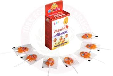 MULTIBALL VITAMIN C ICEREN PORTAKAL AROMALI LOLLIPOPS 7 adet İlaç Görseli