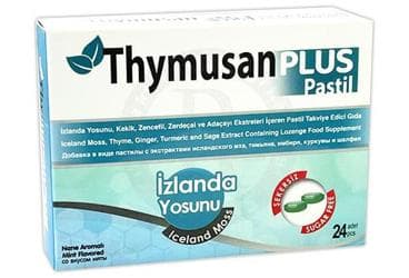 THYMUSAN PLUS SEKERSIZ IZLANDA YOSUNU PASTIL 24 pastil İlaç Görseli