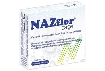 NAZFLOR PROBIYOTIK MIKROORGANIZMA ICEREN TAKVIYE EDICI GIDA SASE 10 saşe İlaç Görseli