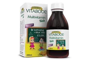 KOLNER VITABOOL-S MULTIVITAMIN KIDS VITAMIN VE BALIK YAGI ICEREN TAKVIYE EDICI GIDA 200 ml şişe İlaç Görseli