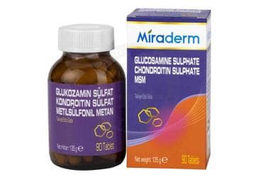 MIRADERM GLUKOZAMIN SULFAT, KONDROITIN SULFAT, METILSULFONIL METAN, BOSWELLIA SERRATA TABLET 90 tablet İlaç Görseli