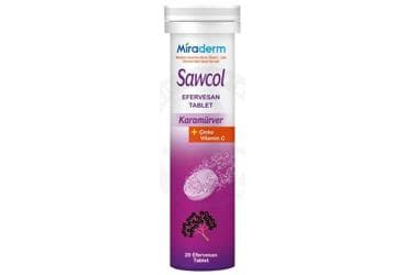 SAWCOL KIDS KARAMURVER, VITAMIN C, CINKO ICEREN EFERVESAN TABLET TAKVIYE EDICI GIDA 20 tablet İlaç Görseli