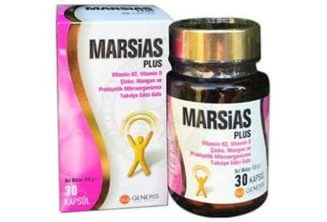 MARSIAS PLUS VITAMIN K2, VITAMIN D, CINKO, MANGAN VE PROBIYOTIK MIKROORGANIZMA ICEREN KAPSUL 30 kapsül İlaç Görseli