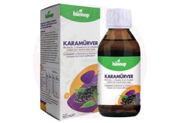 HUNNAP KARAMURVER, PROPOLIS, C VITAMINI VE D3 VITAMINI ICEREN TAKVIYE EDICI GIDA 150 ml şişe İlaç Görseli