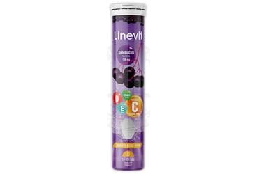 LINEVIT SAMBUCUS NIGRA, CINKO, VITAMIN D, VITAMIN E, VITAMIN C ICEREN TAKVIYE EDICI GIDA 1000 mg 20 tablet İlaç Görseli
