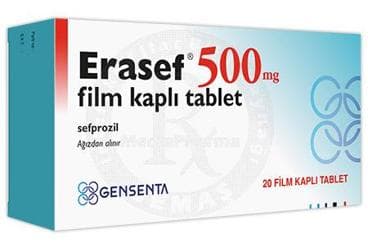 ERASEF 500 MG FILM KAPLI TABLET (20 TABLET) İlaç Görseli