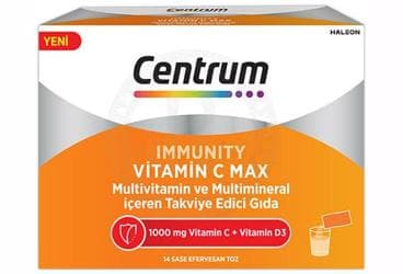 CENTRUM IMMUNITY VITAMIN C MAX TAKVIYE EDICI GIDA SASE 14 saşe İlaç Görseli