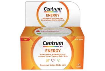 CENTRUM ENERGY MULTIVITAMIN, MULTIMINERAL VE GINSENG ICEREN TAKVIYE EDICI GIDA TABLET 30 tablet İlaç Görseli