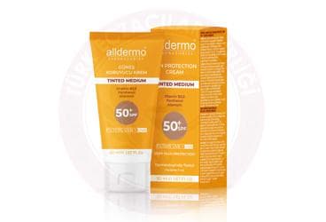 ALLDERMO TINTED MEDIUM GUNES KORUYUCU KREM SPF50+ 50 ml tüp İlaç Görseli