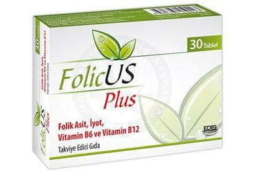 FOLICUS PLUS TABLET 30 tablet İlaç Görseli