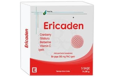 ERICADEN CRANBERRY, GILABURU, BERBERINE, VITAMIN C ICEREN TAKVIYE EDICI GIDA 7 saşe İlaç Görseli
