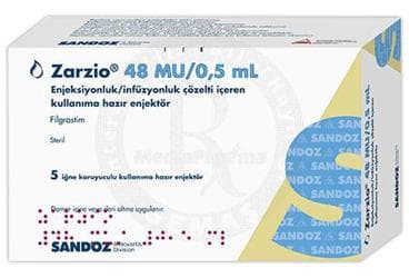 ZARZIO 48 MU/0.5 ML ENJEKSIYONLUK/INFUZYONLUK COZELTI ICEREN KULLANIMA HAZIR ENJEKTOR (5 ENJEKTOR) İlaç Görseli