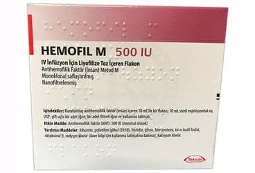 HEMOFIL M   500 IU IV INFUZYON ICIN LIYOFILIZE TOZ ICEREN FLAKON İlaç Görseli