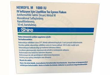 HEMOFIL M 1000 IU IV INFUZYON ICIN LIYOFILIZE TOZ ICEREN FLAKON İlaç Görseli