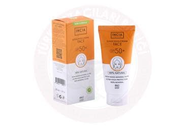 INCIA YUZ ICIN DOGAL GUNES KREMI 50 SPF 50 ml tüp İlaç Görseli