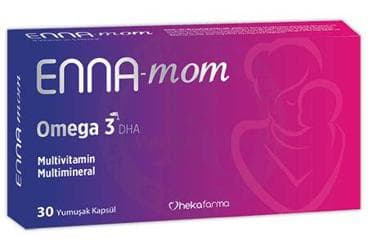 ENNA-MOM OMEGA 3, DHA, MULTIVITAMIN, MULTIMINERAL ICEREN TAKVIYE EDICI GIDA 30 kapsül İlaç Görseli