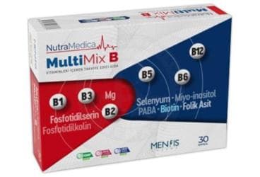 NUTRAMEDICA MULTIMIX B VITAMINLERI ICEREN TAKVIYE EDICI GIDA 30 kapsül İlaç Görseli