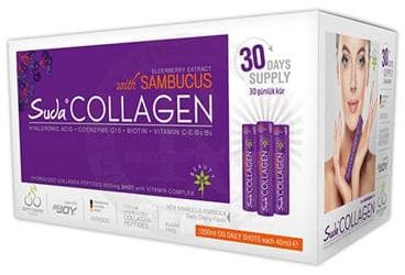 SUDA COLLAGEN SAMBUCUS ICEREN VISNE AROMALI TAKVIYE EDICI GIDA 30x40 ml flakon İlaç Görseli