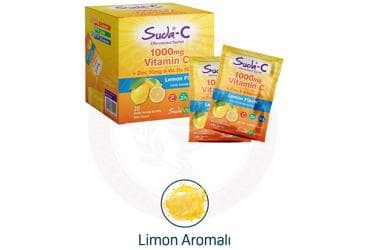 SUDA-C VITAMIN C, CINKO VE VITAMIN D3 ICEREN LIMON AROMALI SASE 20 saşe İlaç Görseli