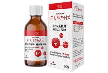 VITAPURE FERMIX FERROZ BISGLISINAT +2 DEMIR ICEREN TAKVIYE EDICI GIDA 120 ml şişe İlaç Görseli