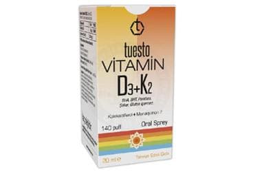 TUESTO VITAMIN D3+K2 KOLEKALSIFEROL + MENAQUINON 7 ICEREN TAKVIYE EDICI GIDA 20 ml şişe İlaç Görseli