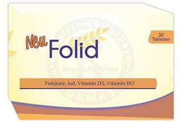 NEUFOLID FOLIK ASIT IYOT VITAMIN D3 VITAMIN B12 ICEREN TABLET 30 tablet İlaç Görseli