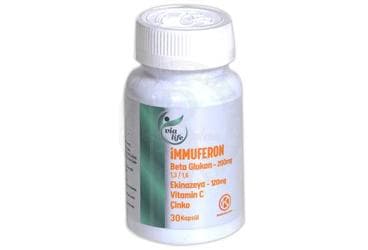 IMMUFERON VITAMIN C BETA GLUKAN EKINEZYA EKSTRAKTI VE CINKO ICEREN TAKVIYE EDICI GIDA 30 kapsül İlaç Görseli