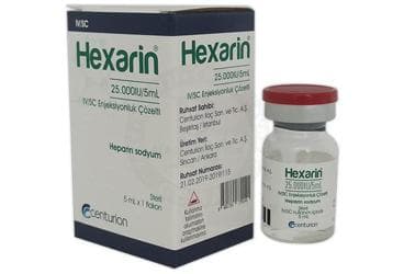 HEXARIN 25000 IU / 5 ML IV / SC ENJEKSIYONLUK COZELTI (1 ADET) İlaç Görseli