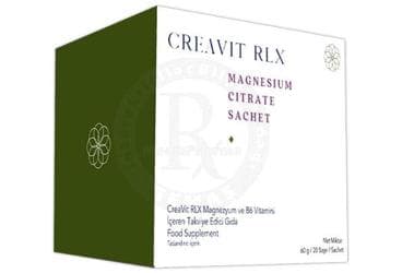 CREAVIT RLX MAGNEZYUM VE B6 VITAMINI ICEREN TAKVIYE EDICI GIDA 20 saşe İlaç Görseli