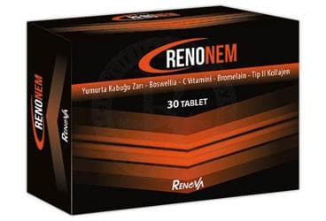 RENONEM YUMURTA KABUGU ZARI, BOSWELIA, C VITAMINI, BROMELAIN, TIP II KOLLAJEN ICEREN TAKVIYE EDICI GIDA 30 tablet İlaç Görseli