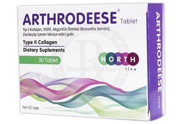 ARTHRODEESE TIP II KOLLAJEN, MSM, AKGUNLUK EKSTRESI (BOSWELLIA SERRATA), ZERDECOP ICEREN TABLET 30 tablet İlaç Görseli
