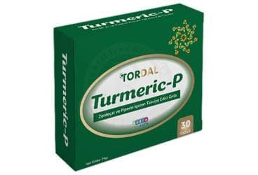TORDAL TURMERIC-P ZERDECAL VE PIPERIN ICEREN TAKVIYE EDICI GIDA KAPSUL 30 kapsül İlaç Görseli