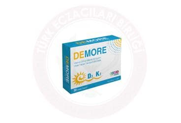 DEMORE D3K2 ICEREN TAKVIYE EDICI GIDA DILALTI TABLET 30 tablet İlaç Görseli