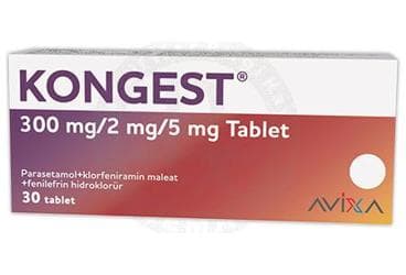 KONGEST 300 MG/2 MG/5 MG TABLET (30 ADET İlaç Görseli
