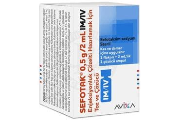 SEFOTAK 0.5 G/2 ML IM/IV ENJEKSIYONLUK COZELTI HAZIRLAMAK ICIN TOZ VE COZUCU İlaç Görseli