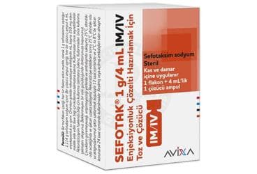 SEFOTAK 1 G/4 ML IM/IV ENJEKSIYONLUK COZELTIHAZIRLAMAK ICIN TOZ VE COZUCU İlaç Görseli
