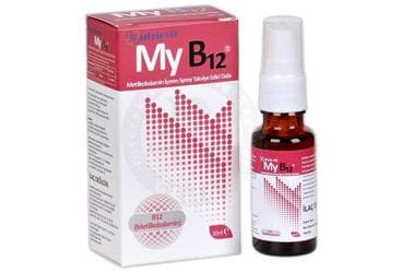 NUTRIOVIT MY B12 METILKOBALAMIN ICEREN TAKVIYE EDICI GIDA SPREY 20 ml şişe İlaç Görseli