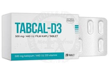 TABCAL-D3 500 MG / 440 I.U. FILM KAPLI TABLET (28 TABLET) İlaç Görseli