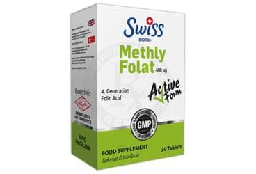 SWISS BORK METHYL FOLAT ACTIVE FORM TAKVIYE EDICI GIDA 400 mcg 30 tablet İlaç Görseli