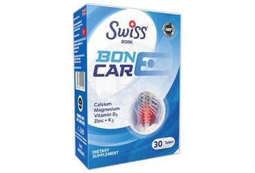 SWISS BORK BONECARE CALCIUM, MAGNESIUM, VITAMIN D3, ZINC + K2 ICEREN TAKVIYE EDICI GIDA 30 tablet İlaç Görseli