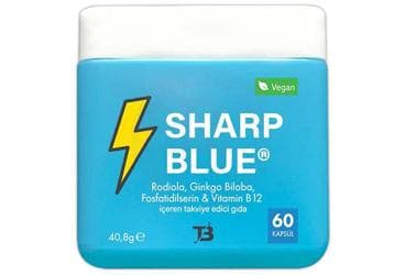 SHARP BLUE RADIOLA, GINKGO BILOBA, FOSFATIDILSERIN, VITAMIN B12 ICEREN TAKVIYE EDICI GIDA 60 kapsül İlaç Görseli