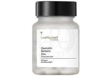 LIVE YOURSELF QUERCETIN, BERBERIN, ZINC ICEREN KAPSUL TAKVIYE EDICI GIDA 60 kapsül İlaç Görseli