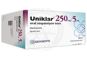 UNIKLAR 250 MG/5 ML ORAL SUSPANSiYON TOZU (50 ML) İlaç Görseli