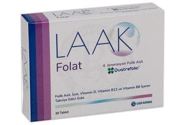 LAAK FOLAT TAKVIYE EDICI GIDA TABLET 30 tablet İlaç Görseli