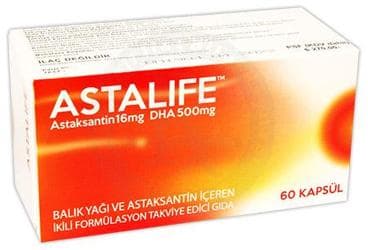 ASTALIFE BALIK YAGI VE ASTAKSANTIN ICEREN TAKVIYE EDICI GIDA 60 kapsül İlaç Görseli