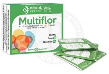 MULTIFLOR PROBIYOTIK MIKROORGANIZMA VE C VITAMINI ICEREN SASE 10 saşe İlaç Görseli