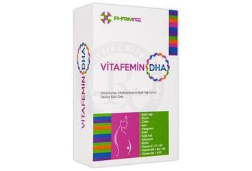 VITAFEMIN DHA MULTIVITAMIN, MULTIMINERAL VE BALIK YAGI ICEREN TAKVIYE EDICI GIDA 30 kapsül İlaç Görseli