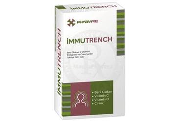 IMMUTRENCH BETA GLUKAN, C-VITAMINI, D-VITAMINI VE CINKO ICERIKLI TAKVIYE EDICI GIDA 30 tablet İlaç Görseli
