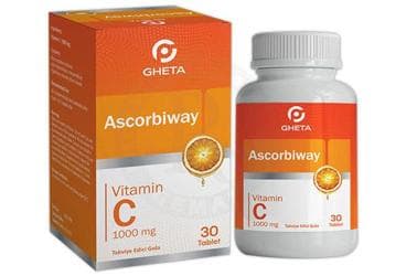 GHETA ASCORBIWAY VITAMIN C TAKVIYE EDICI GIDA TABLET 1000 mg 30 tablet İlaç Görseli